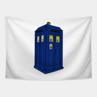 1920's Mackenzie Style Blue Police Box Tapestry