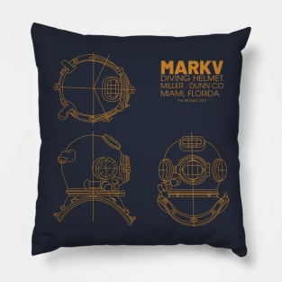 Thousand Fathoms: Mark V Diving Helmet Blueprint Schematic Pillow