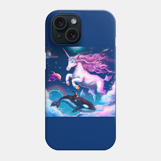 Unicorn with Sea Creatures Phone Case by AngelsWhisper