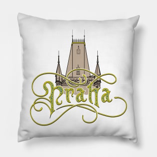 Gold Prague. Praha. Pillow