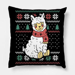 Festive Llama Holiday Cheer Pillow