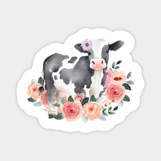 Floral Dairy Cow Magnet