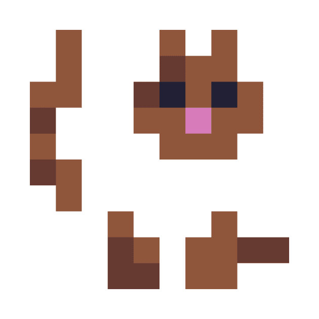 White and Brown Fat Pixel Cat by MacSquiddles