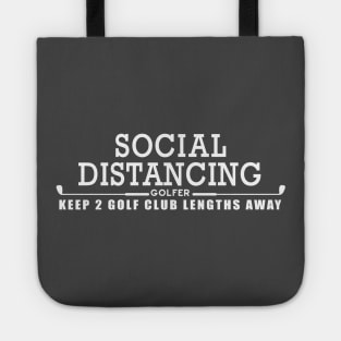 Social Distancing Golfer (White) Tote