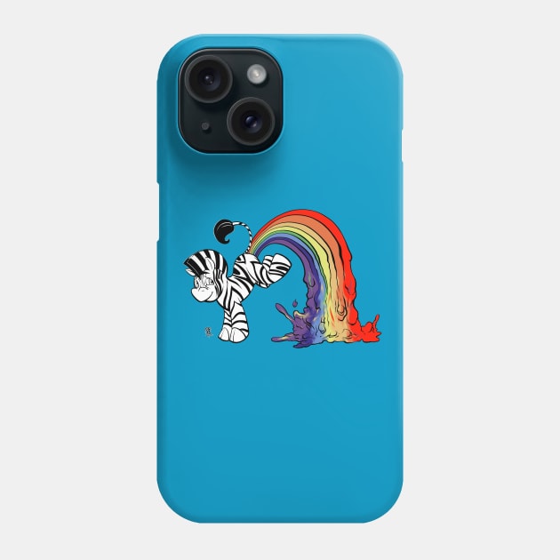 Zebra Pooping Rainbows Phone Case by josesartcave
