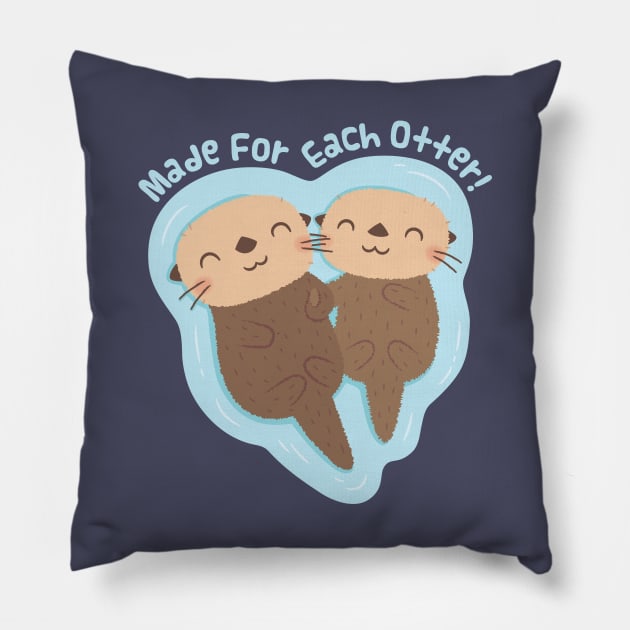 Cute Sea Otters Holding Paws, Made For Each Otter Pillow by rustydoodle