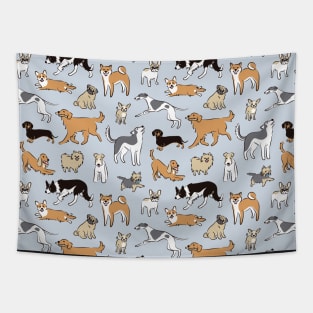 Dogs Fun blue Tapestry