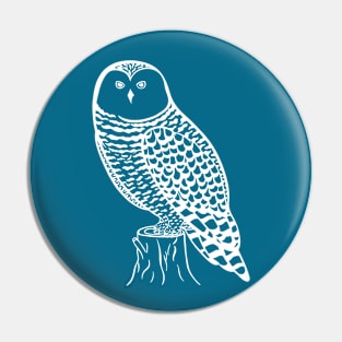 Snowy Owl - bird lovers hand drawn detailed design Pin