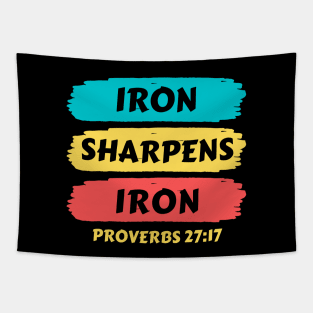 Iron Sharpens Iron | Christian Typography Tapestry