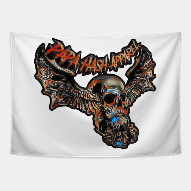 Papa Hash Apparel: Winged Skull Coloring Tapestry by Papa Hash's House of Art