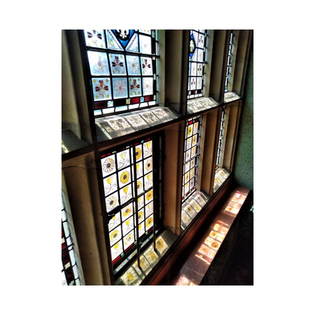 Light through a stain glass window - Cragside House, Northumberland, UK by richflintphoto