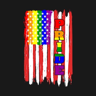American Flag Gay Day Pride Graphic T-Shirt