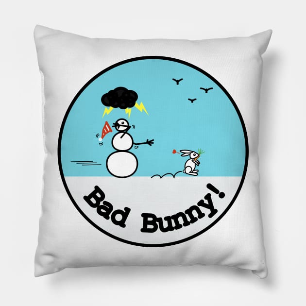 Frosty the Snowman and Bunny Pillow by Musings Home Decor