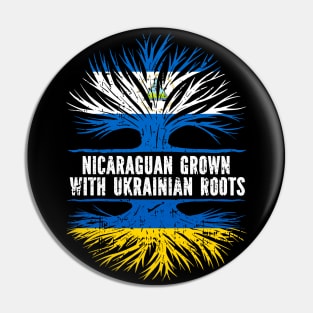 Nicaraguan Grown with Ukrainian Roots Flag Pin