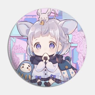 An Anime Girl with a Mouse on her Head Pin