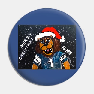 Roary The Lion Merry Christmas Detroit Lions NFL Pin