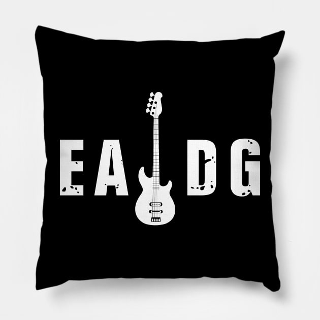 Electric Bass Guitar EADG Guitar Player Music Lover Pillow by ArtedPool