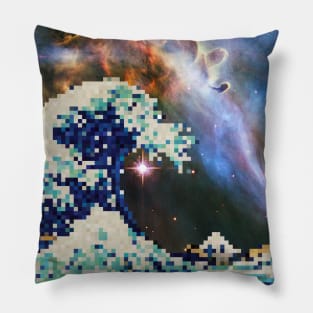 The Great Wave - Hokusai - Pixel Galaxy Pillow