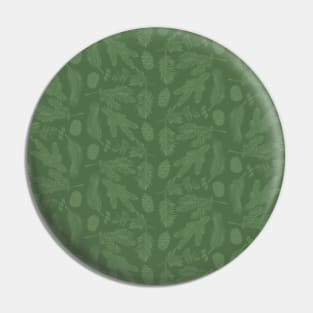 Sage Green Evergreen Scene  - Monochrome - Cozy Winter Collection Pin