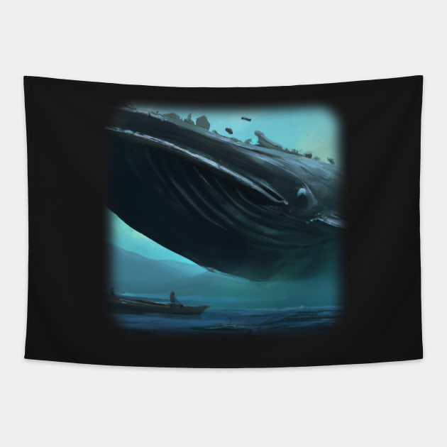 Whale floating in the sky Tapestry by Perryfranken