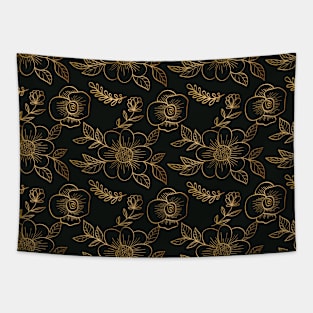 Luxury golden floral pattern Tapestry