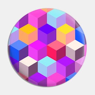 Colourful Cubes Pin