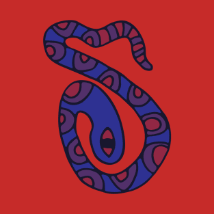 MYSTERIOUS SNAKE Spotted Purple Blue Red Reptile from my Cabinet of Curiosities - UnBlink Studio by Jackie Tahara T-Shirt