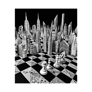 Cityscape Gambit: Skyline Chess Match Tee gift T-Shirt