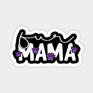 Fur Mama Purple Paw Magnet