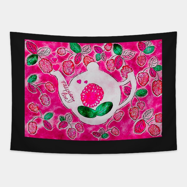 Raspberry teapot no. 2 Tapestry by asanaworld