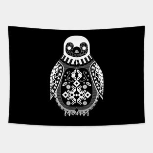 dark penguin ecopop Tapestry