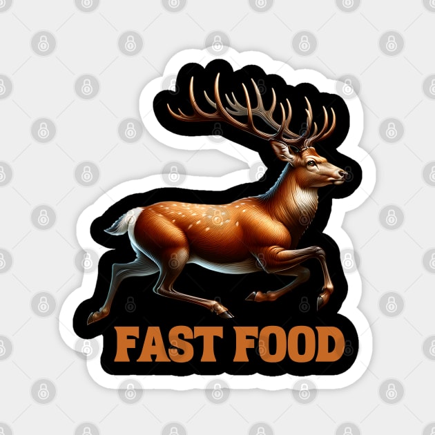 Deer Fast Food Magnet by Silly Me Studio