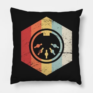 Retro 70s Synthesizer Icon Pillow