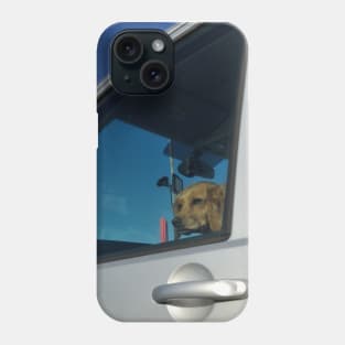 A dog travelling on the ferry from Jura, Scotland Phone Case