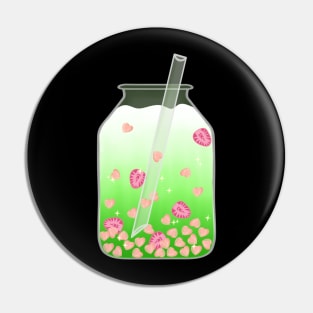 Strawberry Matcha Tea Pin