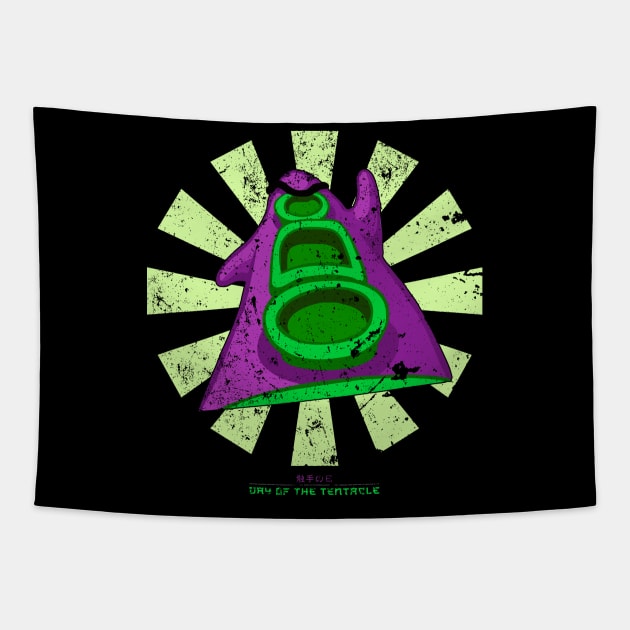 Day Of The Tentacle Retro Japanese Tapestry by Nova5