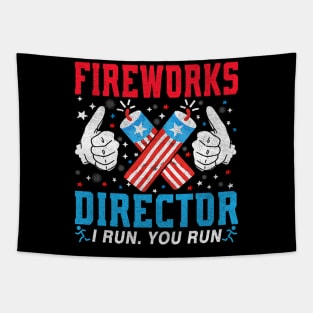 Firework Director Technician I Run You Run 4th Of July Mens Tapestry