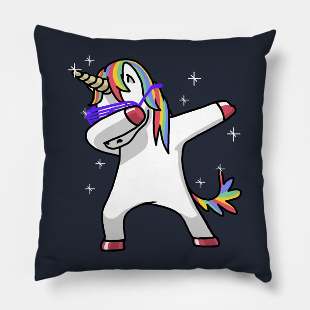 Dabbing Unicorn Shirt Dab Hip Hop Funny Magic Pillow by vo_maria