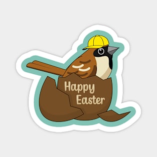 Cute Sparrow Chocolate Egg Happy Easter Magnet