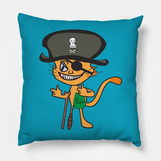 Cat pirate Pillow by Alekvik