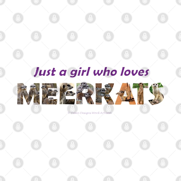 Just a girl who loves meerkats - wildlife oil painting wordart. by DawnDesignsWordArt