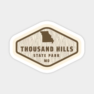 Thousand Hills State Park Missouri - Tree Log Texture Wooded Sign Sticker Magnet