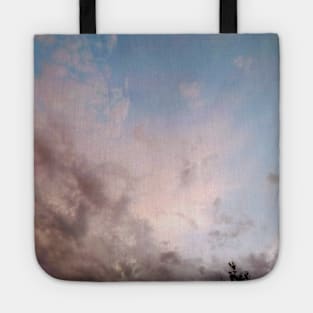 Pink Blue Grey Sky Hometown Clouds Trees And Sky Tote