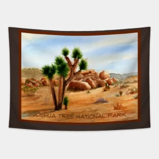 Joshua Tree National Park Watercolor Painting Tapestry