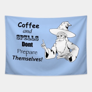 Coffee and Spells (Wizard Edition) Tapestry