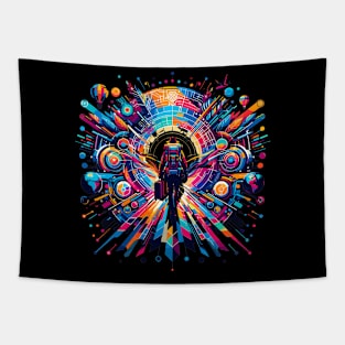 Vibrant Journey: Colorful Digital Nomad Tapestry