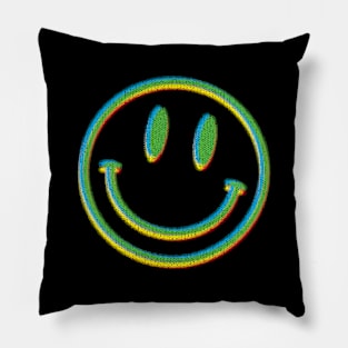 Acid Smiley in green Pillow