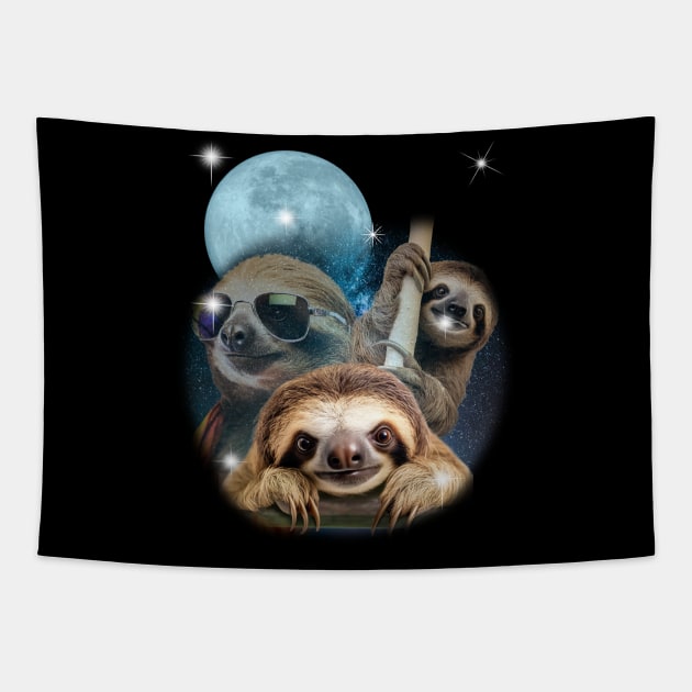 Sloths in Outer Space Tapestry by susanne.haewss@googlemail.com