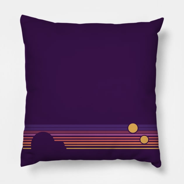 Retro Double Sunset Stripes Pillow by Heyday Threads