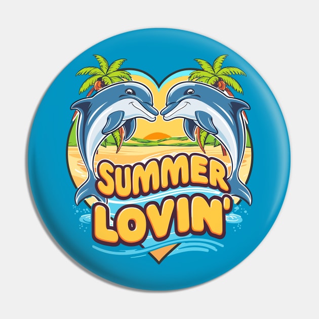 Summer Lovin' Dolphins in a Heart Shape Tropical Beach Life Summertime Summer Palm Trees Summertime Summer Vacation Beach Pin by Tees 4 Thee